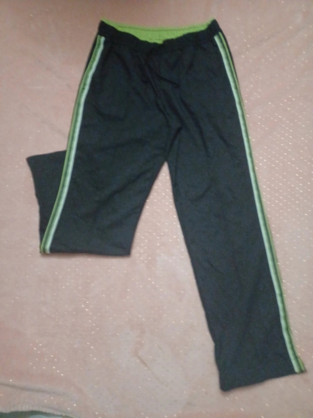 made for life Black Sweatpants with Green Side Stripes